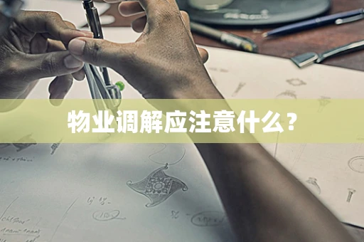 物业调解应注意什么？