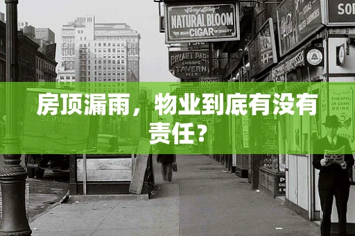 房顶漏雨，物业到底有没有责任？