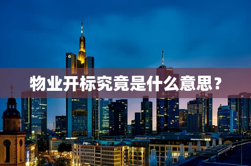 物业开标究竟是什么意思？