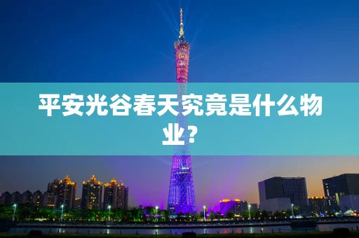 平安光谷春天究竟是什么物业？