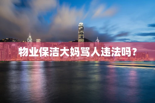 物业保洁大妈骂人违法吗？