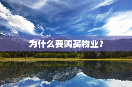 为什么要购买物业？