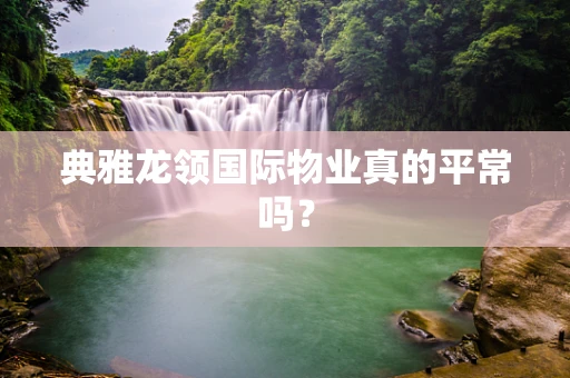 典雅龙领国际物业真的平常吗？