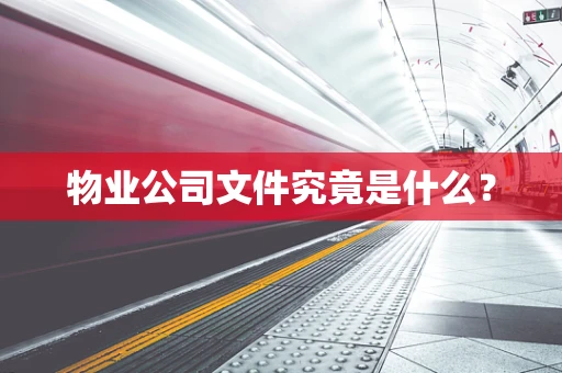 物业公司文件究竟是什么？