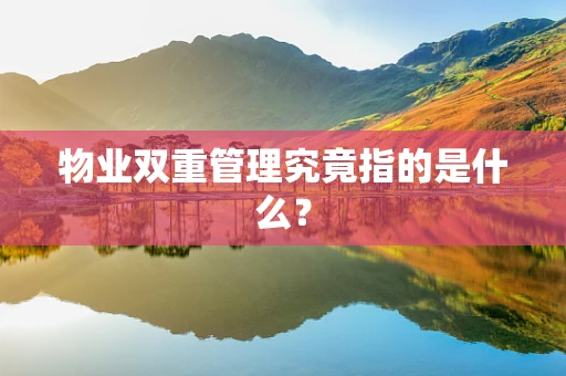 物业双重管理究竟指的是什么？