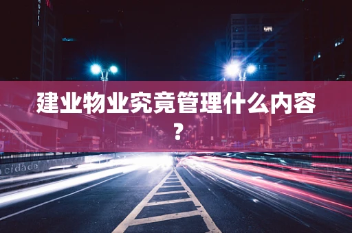 建业物业究竟管理什么内容？