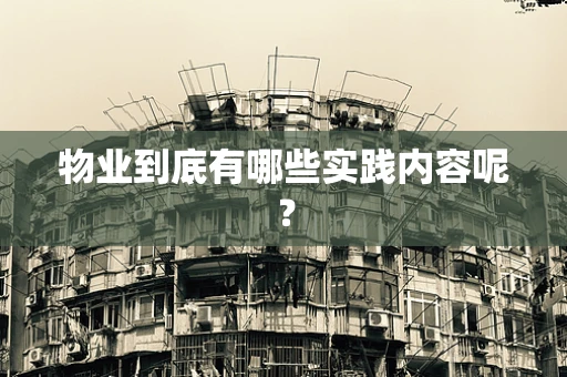 物业到底有哪些实践内容呢？