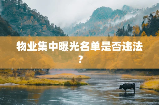 物业集中曝光名单是否违法？