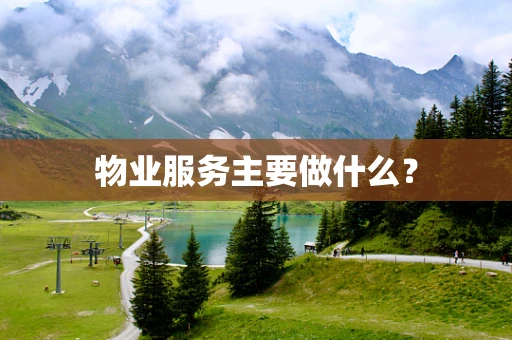 物业服务主要做什么？