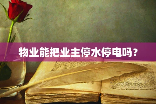 物业能把业主停水停电吗？