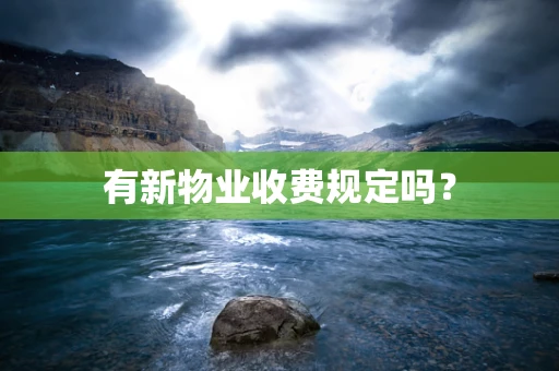 有新物业收费规定吗？