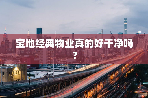 宝地经典物业真的好干净吗？