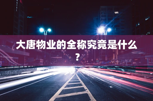 大唐物业的全称究竟是什么？